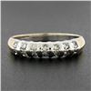 Image 2 : Estate 14K TT Gold 0.30 ctw Round Channel Diamond Domed Stack Wedding Band Ring