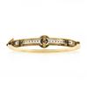 Image 5 : Vintage Victorian Revival 14K Gold Pearl Diamond Enamel Hinged Bangle Bracelet