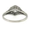 Image 3 : Antique Edwardian Platinum European Diamond Filigree & Engraved Engagement Ring