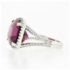 Image 8 : 14k Gold 13.75 ctw GIA Cushion Purple Pink Tourmaline Diamond Halo Cocktail Ring