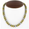 Image 1 : 18k Tri Color Gold 15.5" Brushed Finish Ball Bead on a Gold Link Chain Necklace