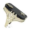 Image 1 : Antique Art Deco 14K Gold Black Onyx & Diamond Masonic Star Long Dinner Ring
