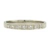 Image 4 : Antique 18K White Gold .08 ctw Pave Diamond Engraved Scroll Work Stack Band Ring