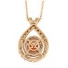 Image 2 : Le Vian 14k Gold Round Tangerine Fire Opal & Diamond Teardrop Pendant w/ Chain