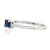 Image 5 : NEW 14K White Gold 0.62 ctw Rectangular Step Cut Sapphire Solitaire & Diamond Ri