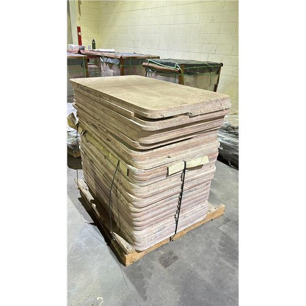 PALLET OF IKAD SUN FLOWER GRANITE SLABS WITH ROUNDED CORNERS APPROX 40 X 27