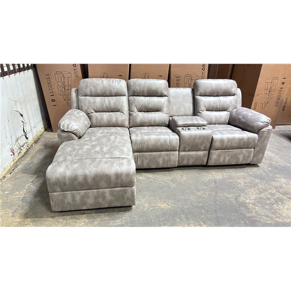 *NEW IN BOX* 10 STORIES COLLECTION RHYLEN RECLINER SOFA - LEFT *2 BOXES TOTAL*