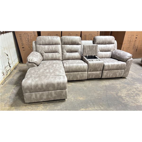 *NEW IN BOX* 10 STORIES COLLECTION RHYLEN RECLINER SOFA - LEFT *2 BOXES TOTAL*