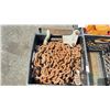 Image 2 : 3 CRATES OF ASSORTED ITEMS INCLUDING; CHAINS WITH HOOKS, REFLECTIVE TRAILER LIGHTS, MAGNETIC SAFETY