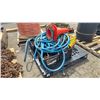Image 2 : PALLET OF ASSORTED ITEMS INCLUDING; CHAIN, HIGH GAUGE HOSE, RATCHET STRAP & MORE