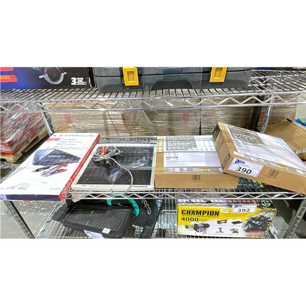 SCHUMACHER 2.4 WATT SOLAR BATTERY MAINTAINER, BATTERY SAVER PRO & 2 11" FLUSH MOUNTS