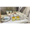 Image 2 : DISNEY DECOR PLATE, VARIOUS MUGS & A BIN OF CUTLERY