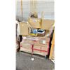 Image 1 : PALLET OF ASSORTED PENS, 3 HOLE PAPER PUNCHES, 3 RING BINDERS & MORE