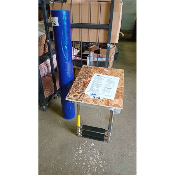 LOCKING UNDER PLATFORM SLIDING LADDER & A TRANSPARENT BLUE FILM FOR WINDOWS OR FLOORS