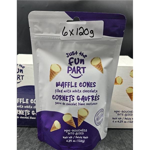 Just The Fun Part Waffle Cones Filled With Milk White Chocolate 6 x 120g