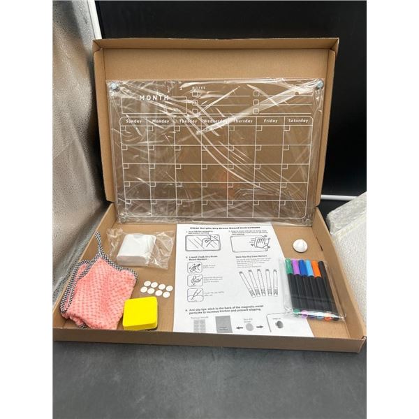 17 x 12 Inch Dry Erase Magnetic Calendar Board for Fridge Use