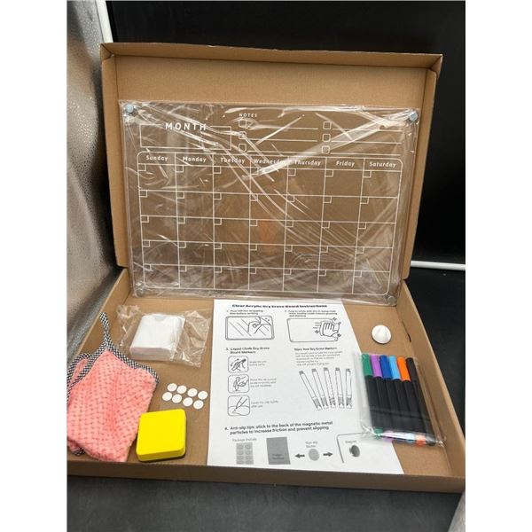 17 x 12 Inch Dry Erase Magnetic Calendar Board for Fridge Use
