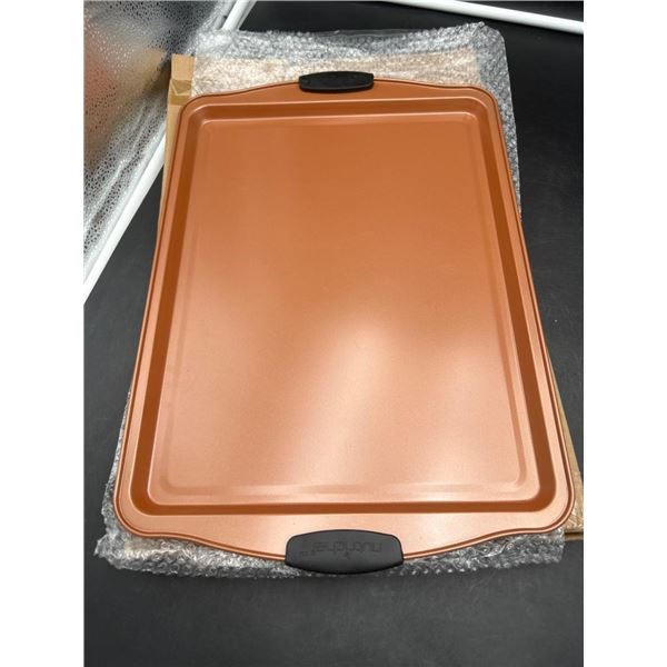 Nutrichef Copper Nonstick Baking Sheet with Grip Handles