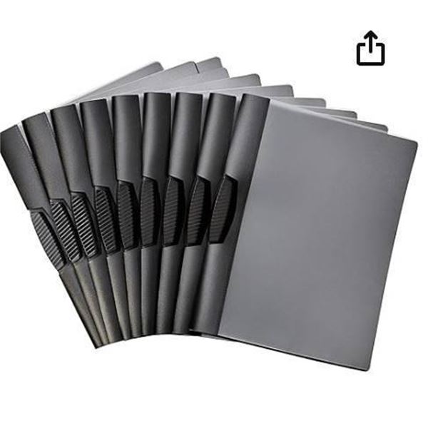 Amazon Basics Report Folder Cover with Clip, Pack of 10, Grey, 22.86 cm x 26.67 cm