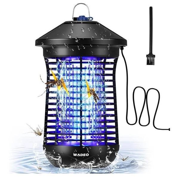 Bug Zapper Outdoor, WADEO 4000V 20W Electric Mosquito Killer with Light Sensor used in Day and Dark,