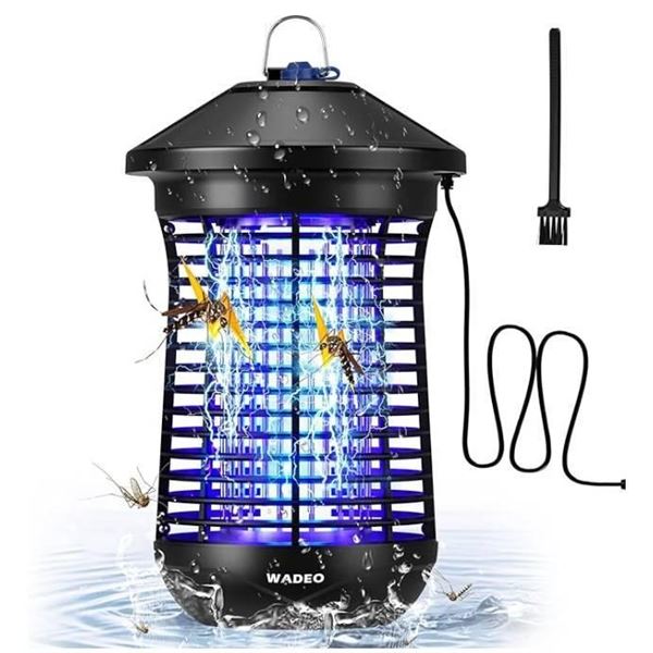 Bug Zapper Outdoor, WADEO 4000V 20W Electric Mosquito Killer with Light Sensor used in Day and Dark,