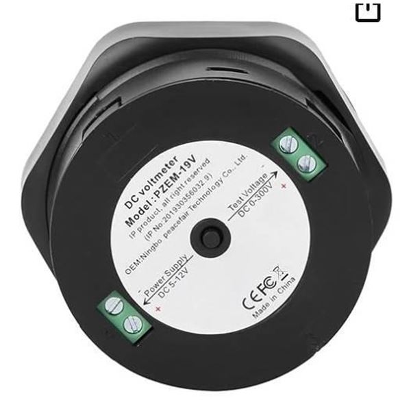 PZEM-019V Round LCD Digital DC Voltage Meter 0-300V – High Voltage Tester for Automotive, H