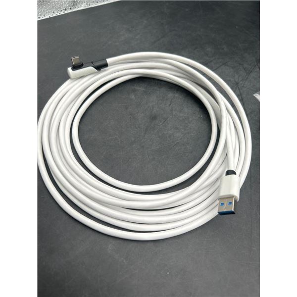 USB-A to USB-C White Data/Power Cable, Approximately 10 Feet