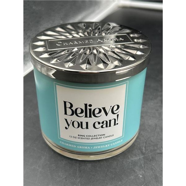 Charmed Aroma Believe You Can 12 Oz Jewelry Candle Ring Collection