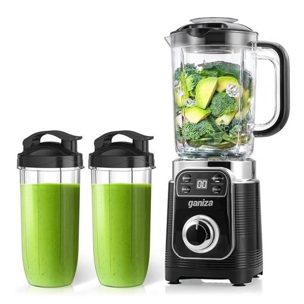 Ganiza Smoothie Blender, 12-Piece Blenders for Smoothies with 2 Auto-smart Programs,Pulse Function a