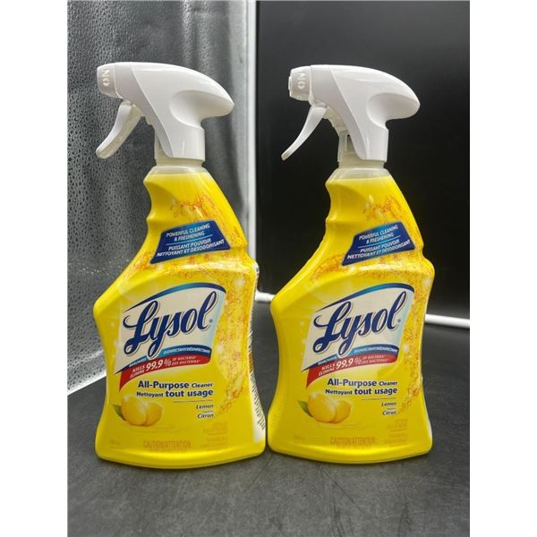 Two Bottles of Lysol All-Purpose Cleaner, Lemon Scent, 650ml each