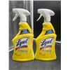 Image 1 : Two Bottles of Lysol All-Purpose Cleaner, Lemon Scent, 650ml each