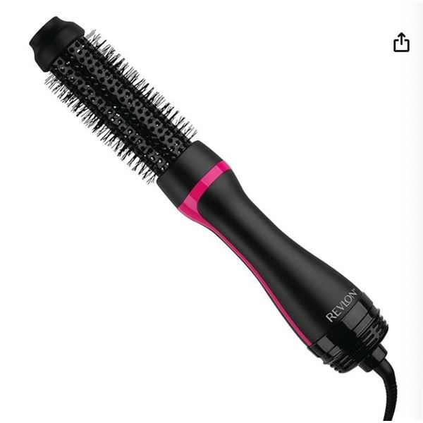 Revlon One Step Root Booster Round Brush Dryer and Hair Styler | Fight Frizz and Add Volume, (1-1/2 