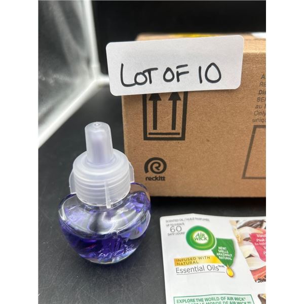 Lot of 10 Air Wick Essential Oils Scented Plug-In Refills