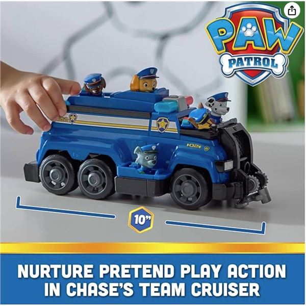 Nickelodeon PAW Patrol Team Cruiser, Large Scale Vehicle with Exclusive Chase, Marshall, Skye, Rubbl