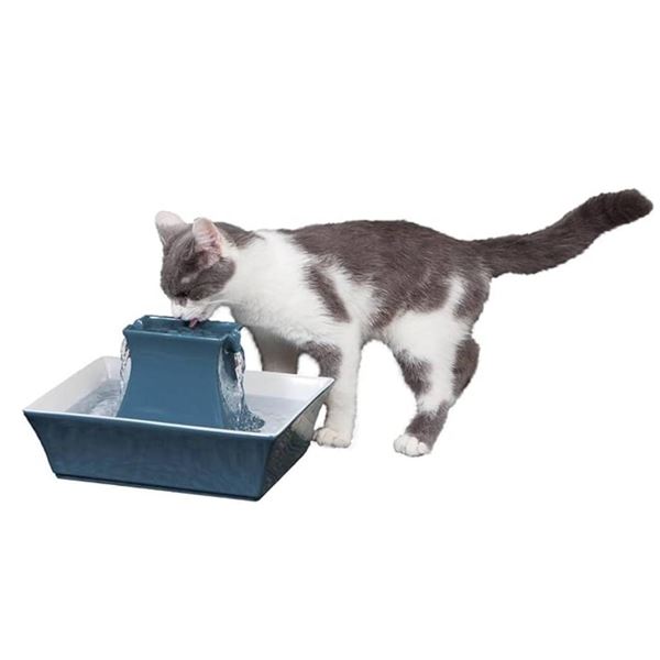 PetSafe Drinkwell Pagoda Pet Water Fountain (70 oz/2.1 L) Ceramic Cat Water Fountain, Dog Water Foun