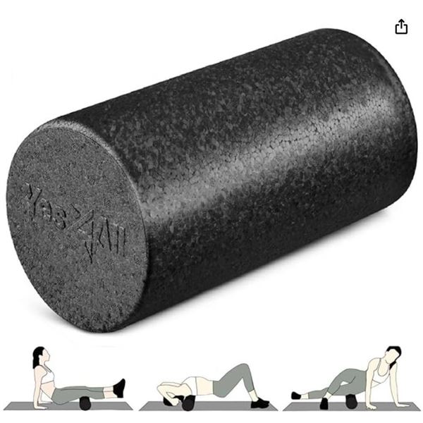 Yes4All Black Foam Roller – 6 Inch x 12 Inch