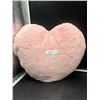 Image 1 : 16-Inch Pink Heart-Shaped Plush Pillow