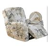 Image 1 : CRFATOP Floral Printed Recliner Cover with Pockets Single Reclining Slipcover 4-Pieces Lazy Boy Recl