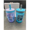 Image 2 : Zak Designs Disney Frozen II Kids’ Straw Tumblers – 2 Pack, 15 oz