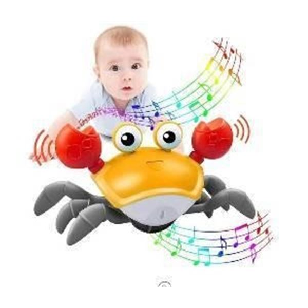 Electric Induction Crawling Crab Toy with Lights and Sound for Ages 6+ Yellow