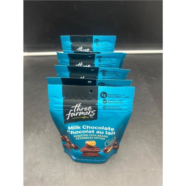 Three Farmers Milk Chocolate Roasted Fava Beans (6 x 100g Bags)
