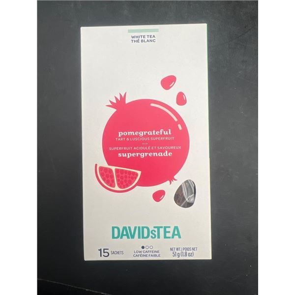 DavidsTea Pomegrateful White Tea, 6 Units of 15 Sachets, Low Caffeine