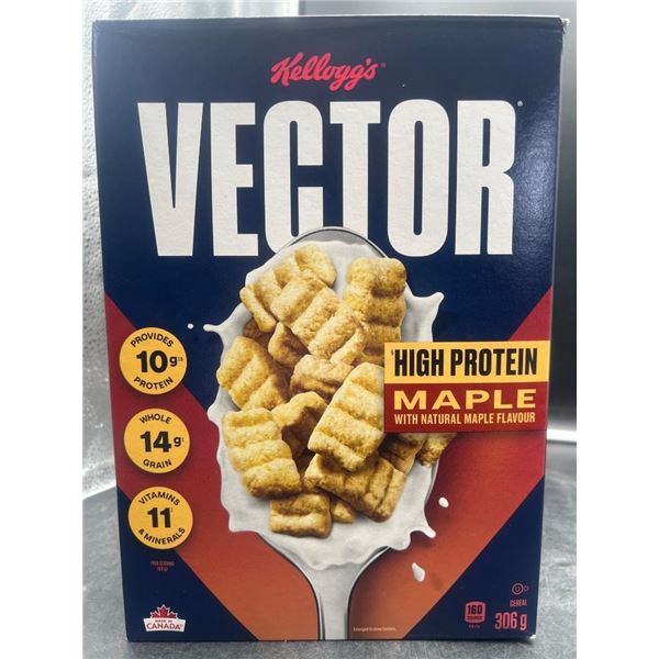 Kellogg’s Vector High Protein Maple Cereal 306g – Lot of 3