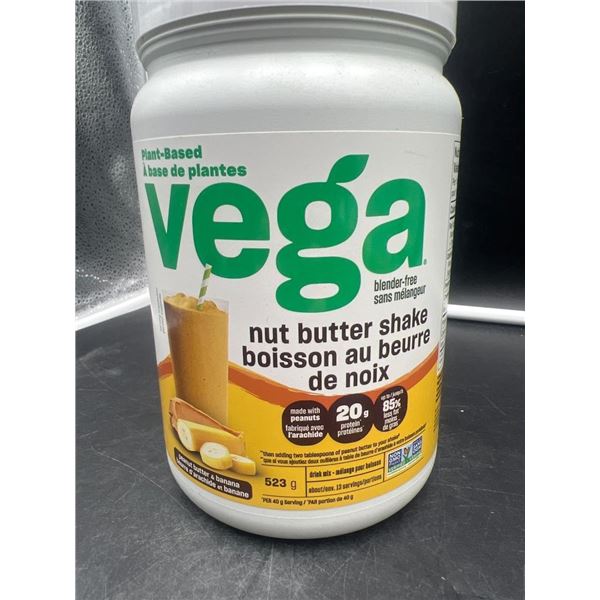 Vega Nut Butter Shake, Peanut Butter & Banana, 523g, Plant-Based, 20g Protein