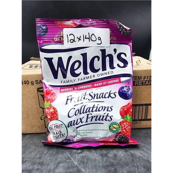 Welch’s Fruit Snacks Berries ‘n Cherries 12 Packs (140 g Each)