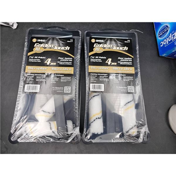 Lot of 2 Simms Golden Touch 10 mm Microfiber Painting Roller Set