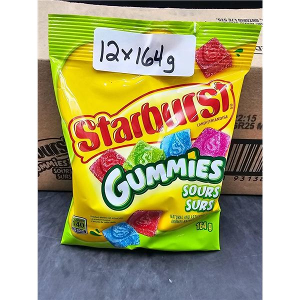Starburst Gummies Sours, 12 Packs of 164g Each