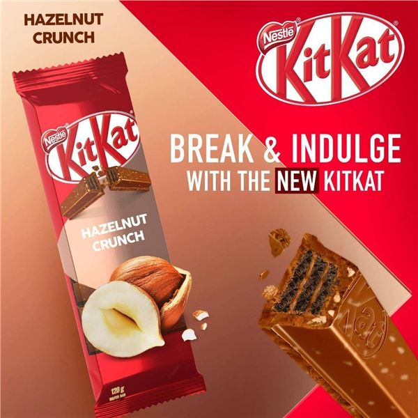 Lot of 7 KitKat Hazelnut Crunch Chocolate Bars, 200g Each