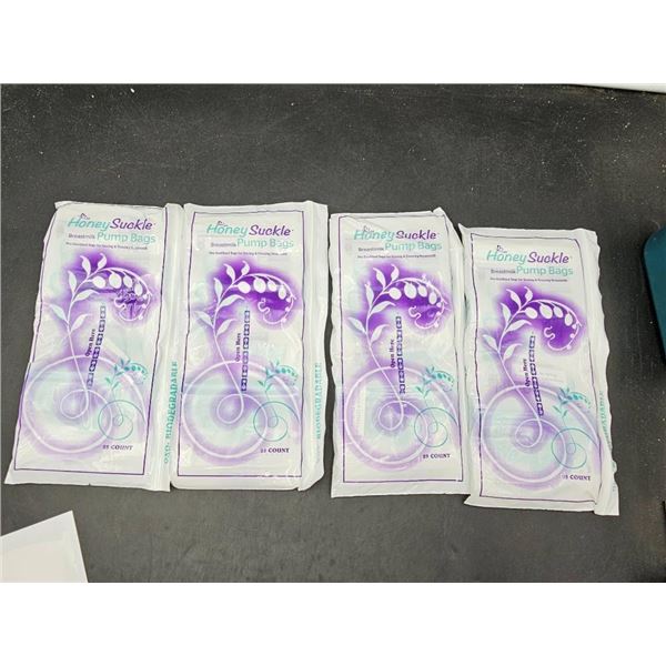 Honeysuckle Breastmilk Pump Bags, 25-Count, Case Of 4 Sleeves