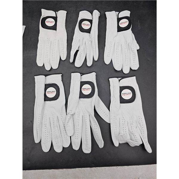 Lot of Six Assorted SIze & Hand White Golf Gloves